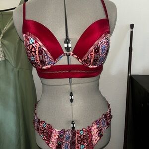Shade & Shore Red and Pink Bikini Set
